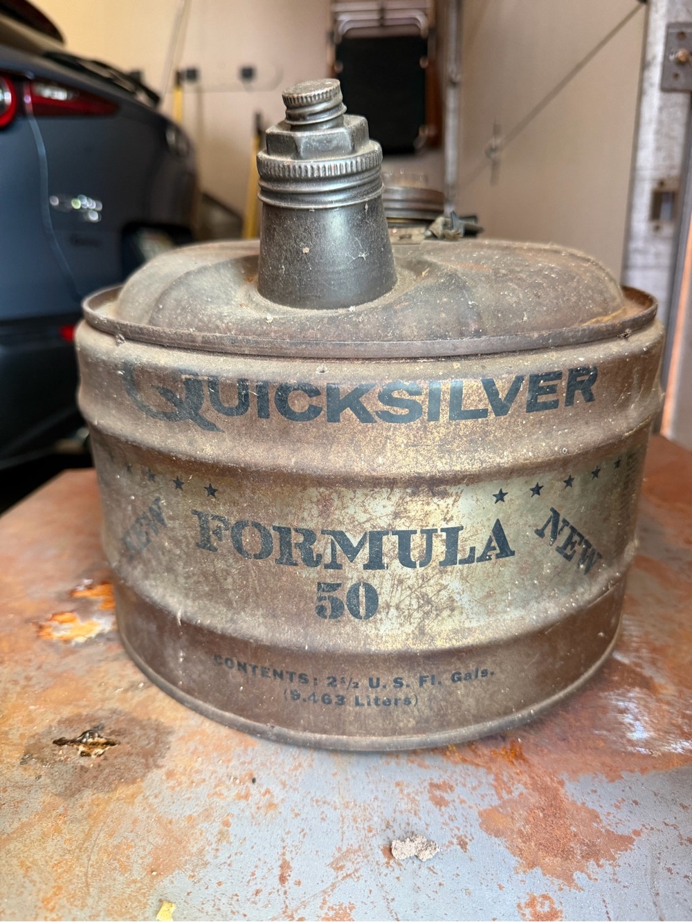 Quicksilver Formula 50 Vintage Metal Can Rare